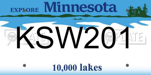 KSW201 Minnesota License Plate