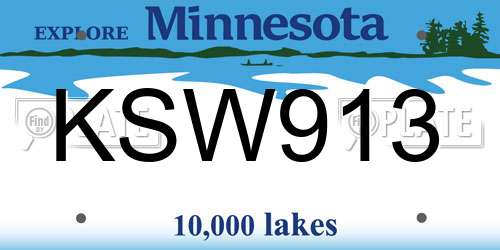 KSW913 Minnesota License Plate