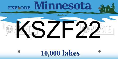 KSZF22 Minnesota License Plate
