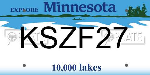 KSZF27 Minnesota License Plate
