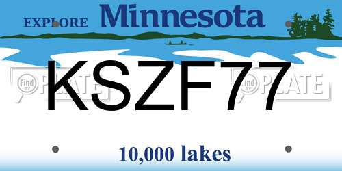 KSZF77 Minnesota License Plate