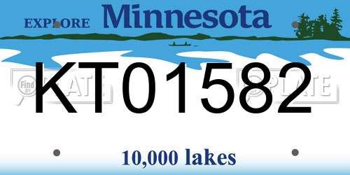 KT01582 Minnesota License Plate