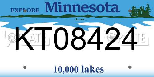 KT08424 Minnesota License Plate