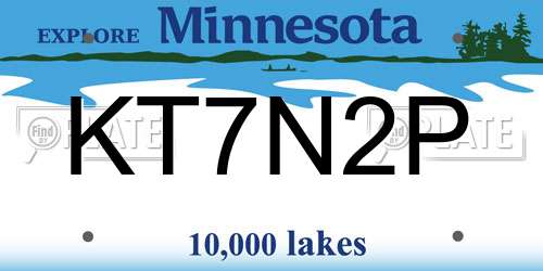 KT7N2P Minnesota License Plate