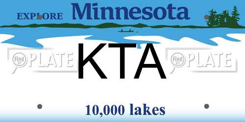 KTA Minnesota License Plate