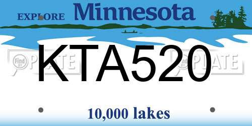 KTA520 Minnesota License Plate