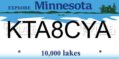 KTA8CYA Minnesota License Plate