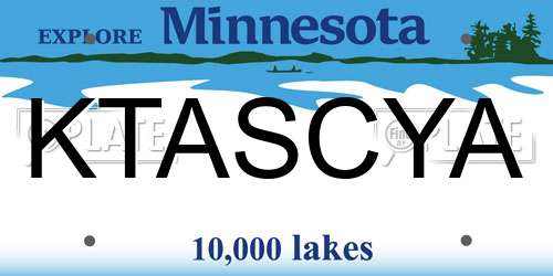 KTASCYA Minnesota License Plate