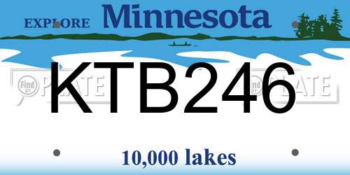 KTB246 Minnesota License Plate
