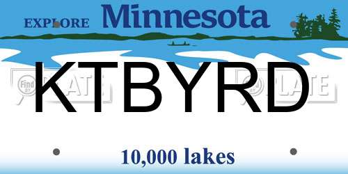 KTBYRD Minnesota License Plate