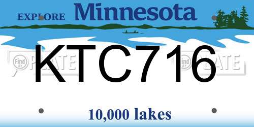 KTC716 Minnesota License Plate