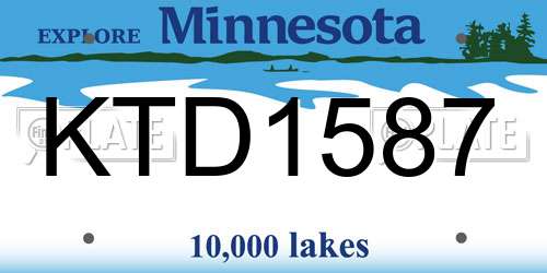 KTD1587 Minnesota License Plate
