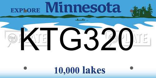 KTG320 Minnesota License Plate