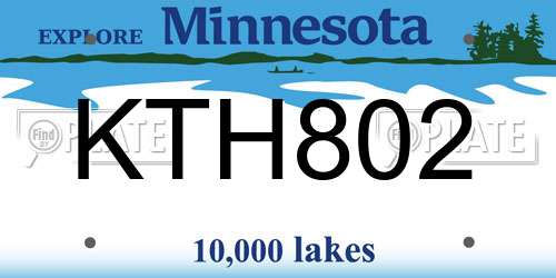 KTH802 Minnesota License Plate