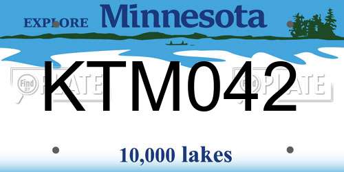 KTM042 Minnesota License Plate