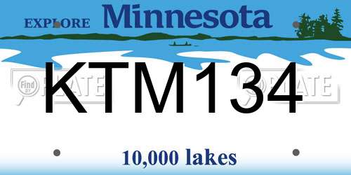 KTM134 Minnesota License Plate