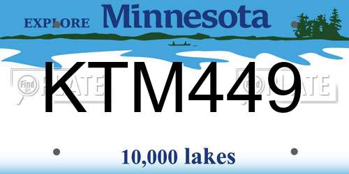KTM449 Minnesota License Plate