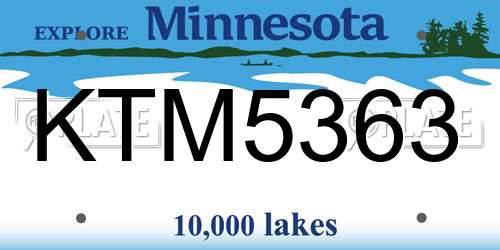 KTM5363 Minnesota License Plate
