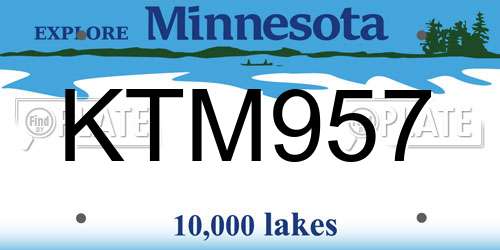 KTM957 Minnesota License Plate