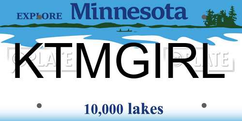 KTMGIRL Minnesota License Plate
