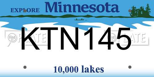 KTN145 Minnesota License Plate