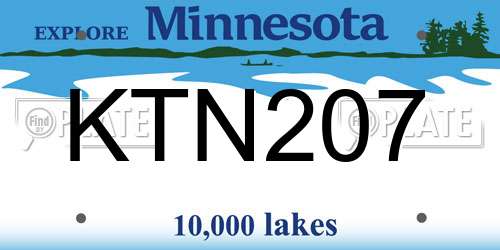 KTN207 Minnesota License Plate
