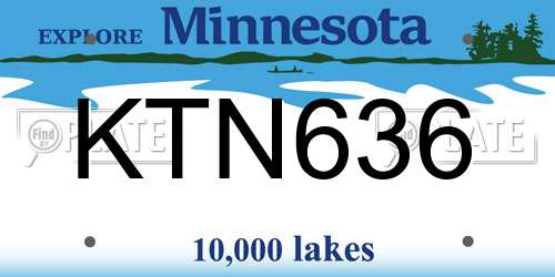 KTN636 Minnesota License Plate