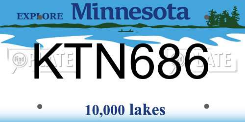 KTN686 Minnesota License Plate