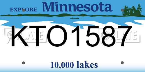 KTO1587 Minnesota License Plate