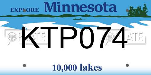 KTP074 Minnesota License Plate