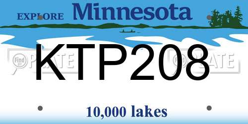 KTP208 Minnesota License Plate