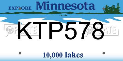KTP578 Minnesota License Plate