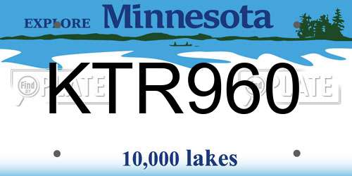 KTR960 Minnesota License Plate