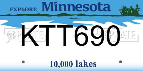KTT690 Minnesota License Plate