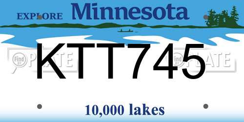 KTT745 Minnesota License Plate