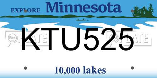 KTU525 Minnesota License Plate