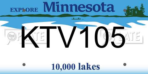 KTV105 Minnesota License Plate