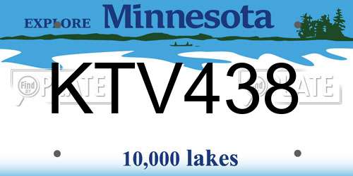 KTV438 Minnesota License Plate