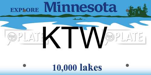 KTW Minnesota License Plate