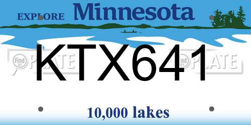 KTX641 Minnesota License Plate