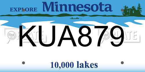KUA879 Minnesota License Plate
