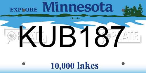 KUB187 Minnesota License Plate