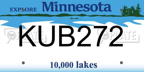 KUB272 Minnesota License Plate