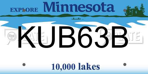 KUB63B Minnesota License Plate
