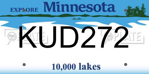 KUD272 Minnesota License Plate