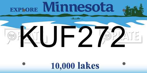 KUF272 Minnesota License Plate