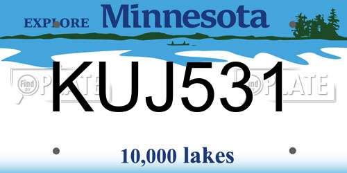 KUJ531 Minnesota License Plate
