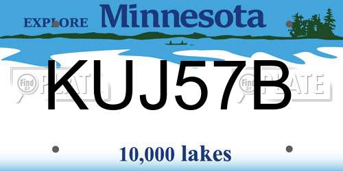 KUJ57B Minnesota License Plate