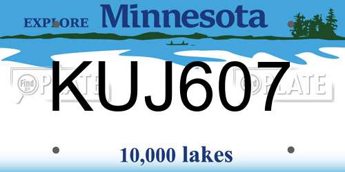 KUJ607 Minnesota License Plate