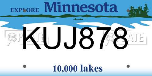 KUJ878 Minnesota License Plate
